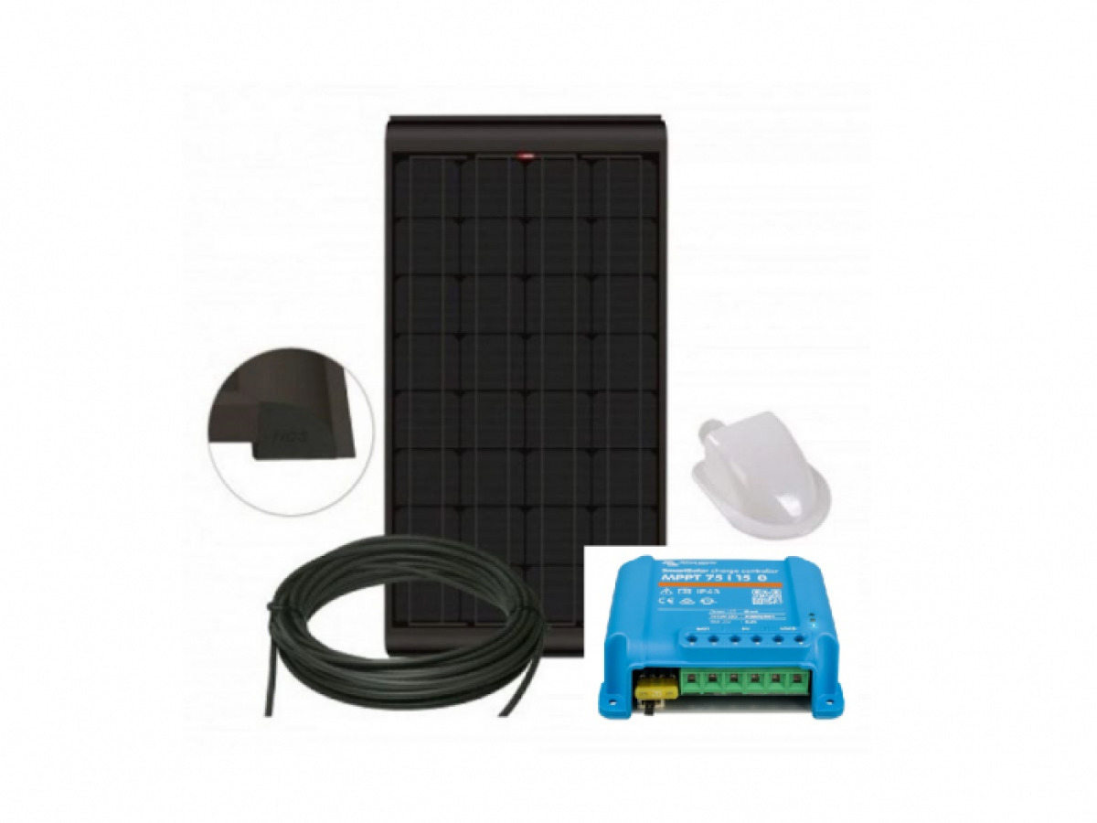 Solpanel NDS 165W Blacksolar inkl. Victron 75/15 regulator, bild 1 av 1