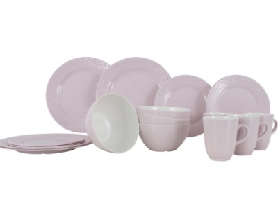 Servis 16 delar Royal Line pastell rosa, Gimex