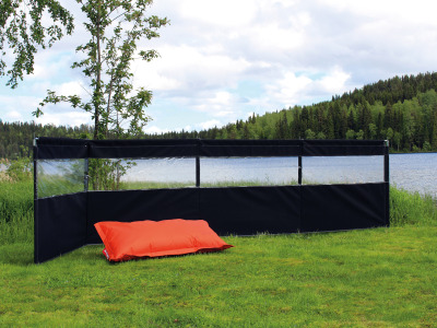 Vindskydd med fönster Svart 6 meter - Svenska Tält
