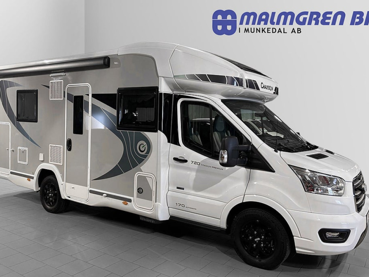 Chausson 720 170HK AUTOMAT 3500KG 6-BÄDDAR 5-Sits AC SOLCELL CYKELSTÄLL, bild 1 av 50